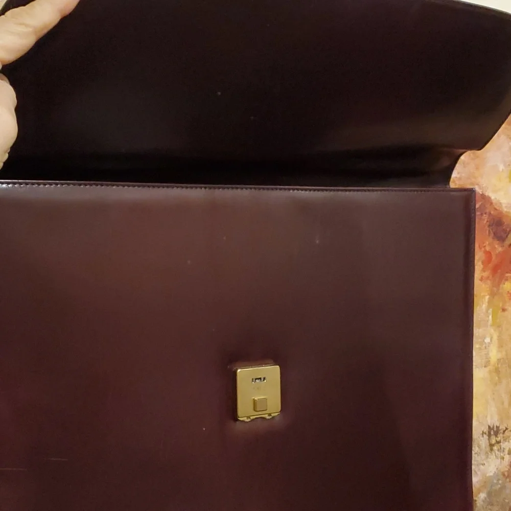 Oversized Bally briefcase in maroon